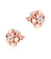 Beautiful Flower Shaped CZ Silver Stud Earring STS-5160